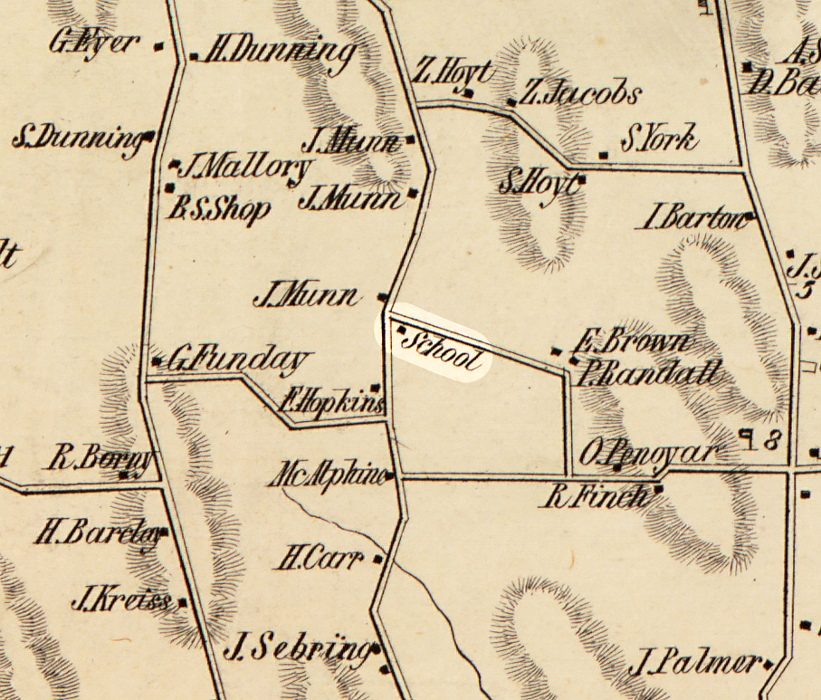 1853 Wayne County Map Lyo-3 Excerpt